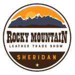 Rocky Mountain Leather Trade Show logo featuring mountain silhouette and Sheridan Wyoming location